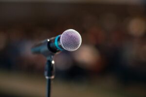 Microphone on stage