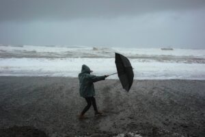 Storm at beach