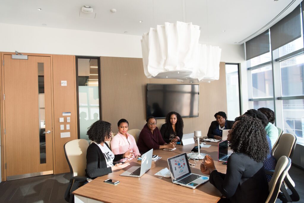 Students in a group discussion.