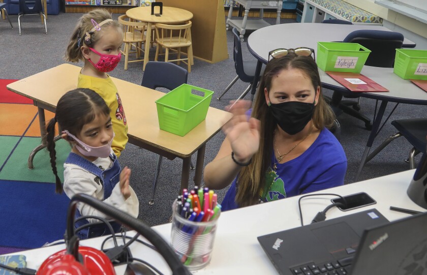 Students in school with masks