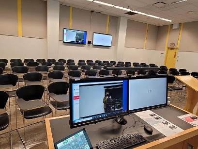 Empty lecture hall at York University 2022