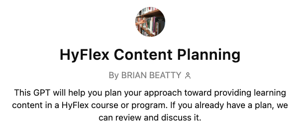 HyFlex Content Planning GPT image